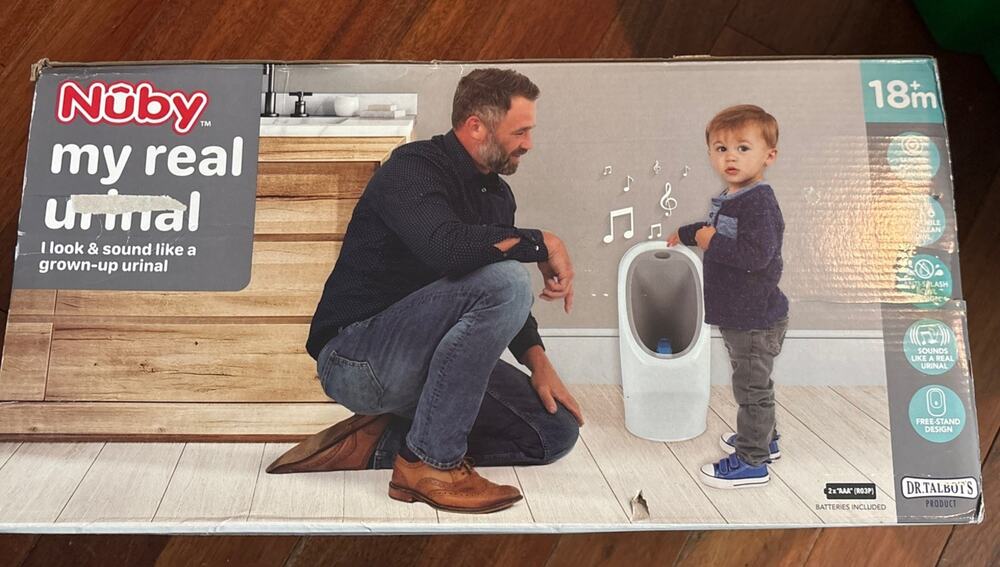 Nuby My Real Training Urinal - Freestanding - With Life-Like Flush Button and